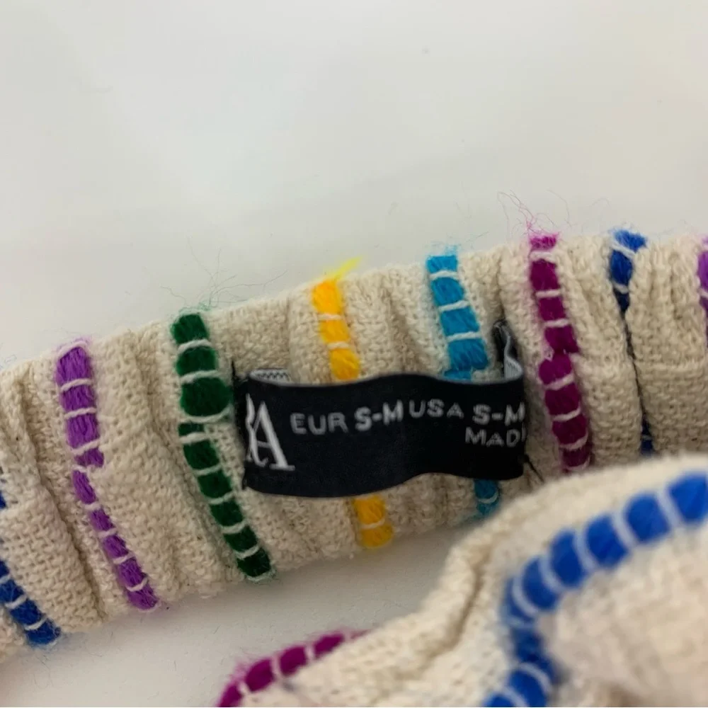 Lululemon Black & White Stripe & Lemon Yellow + Zara Boho String Headband Lot